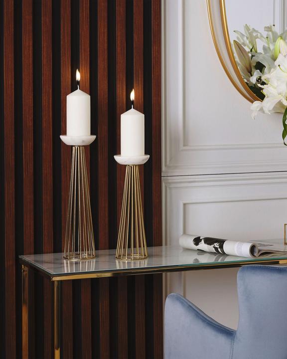 Image du produit Beliani Chandeliers fer / marbre or / blanc 2pcs PORONG