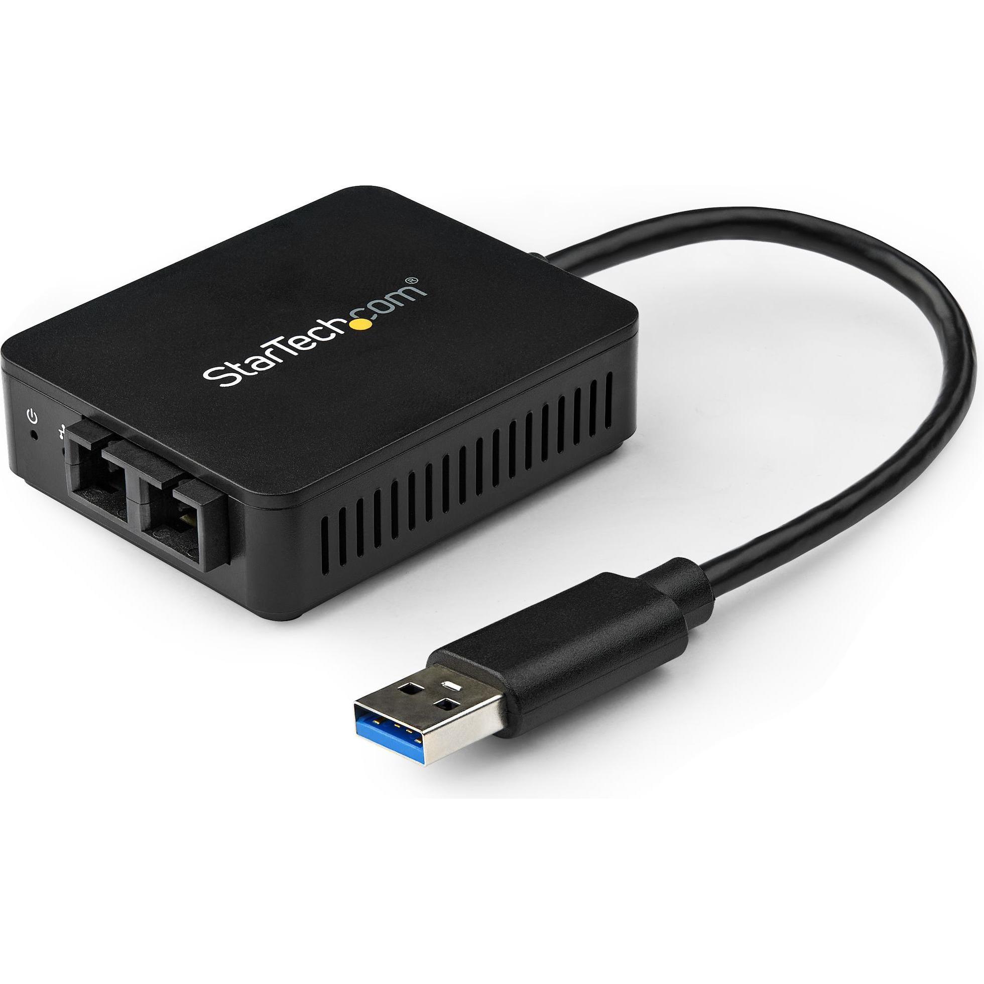 StarTech USB 3 To Fiber Optic Converter (USB), Netzwerkadapter, Schwarz