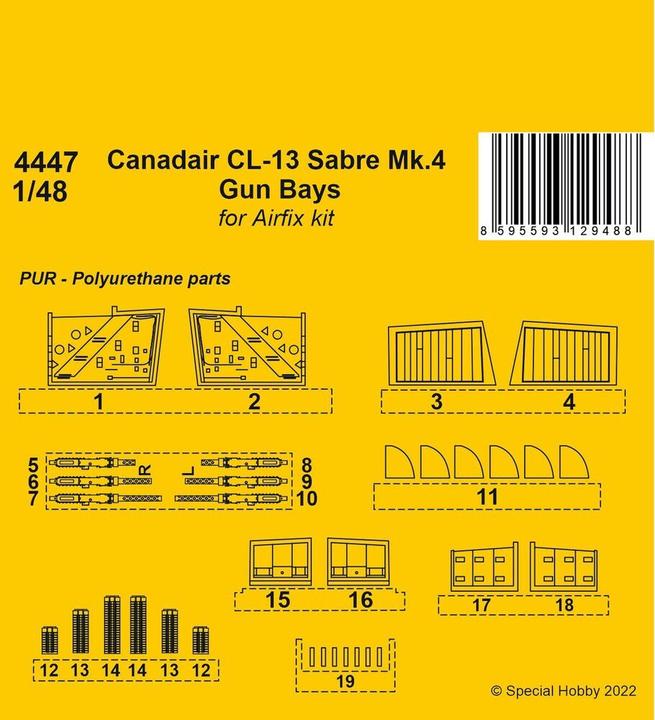 CMK Canadair CL-13 Sabre Mk.4 Gun Bays 1/48 / for Airfix kit