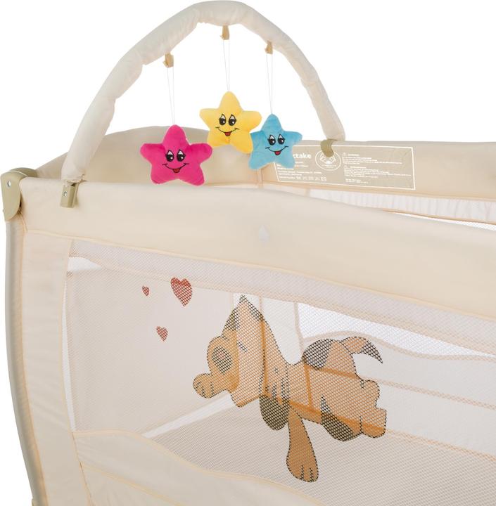 Produktbild tectake Kinderreisebett Hund mit Wickelauflage und Transporttasche (60 x 120 cm)