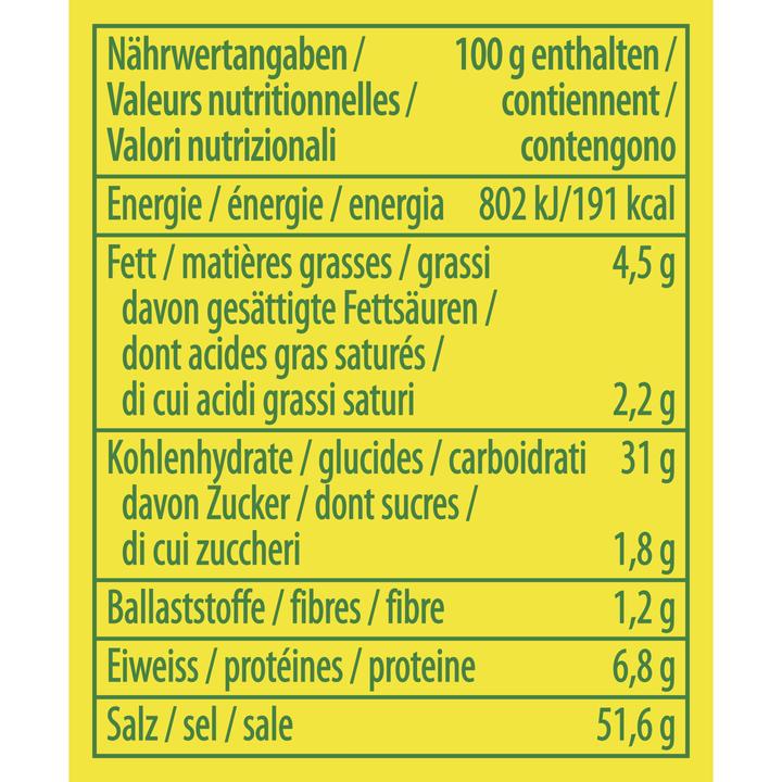 Valeurs nutritives et ingrédients Knorr Aromat Ail (90 g)