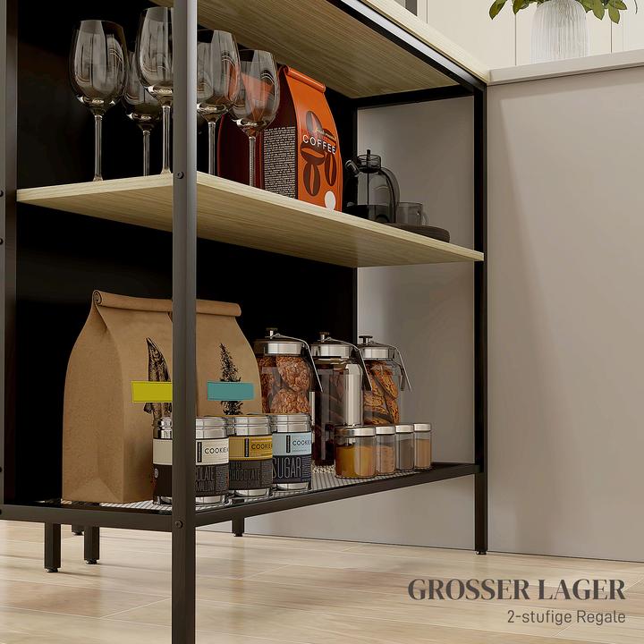 Produktbild Homcom Bartisch mit Barhocker Set MDF, Stahl Eiche (100 x 60 x 95 cm)