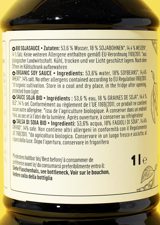 Valori nutrizionali e ingredienti KoRo Salsa di soia biologica (1000 g)