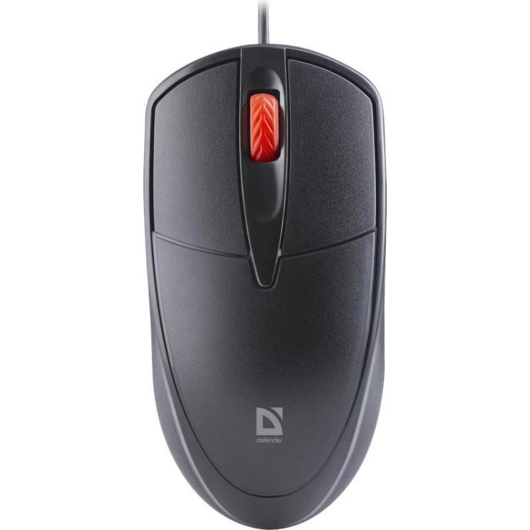 Defender ICON MB-057 1000 DPI kabelgebundene Silent-Click-Maus (Kabelgebunden), Maus, Schwarz