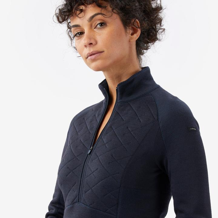 Actual product image Forclaz Merinoshirt Damen langarm - Merino Resist dunkelblau (L)