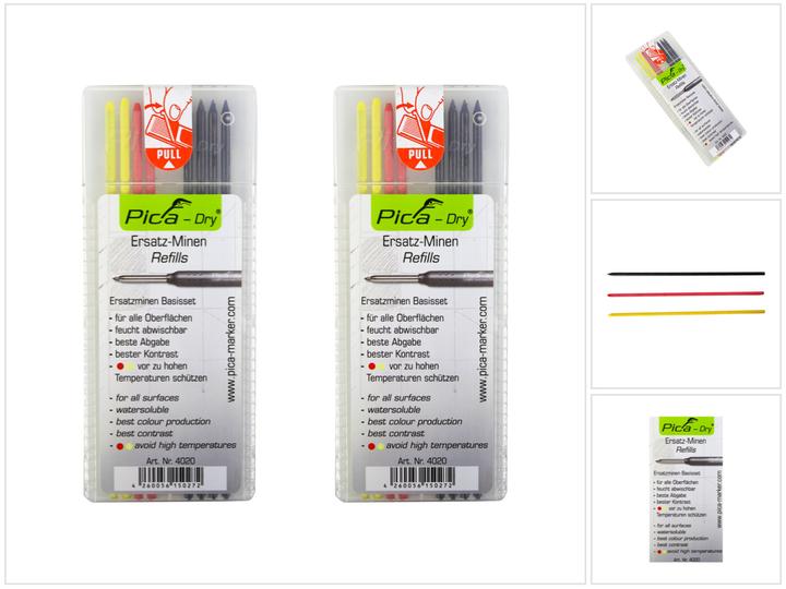 Pica DRY Refills Base Set Colorful Water Soluble Multi Use 16 pcs. ( 2x 4020 ) (16 pcs., 2.80 mm, 2B)