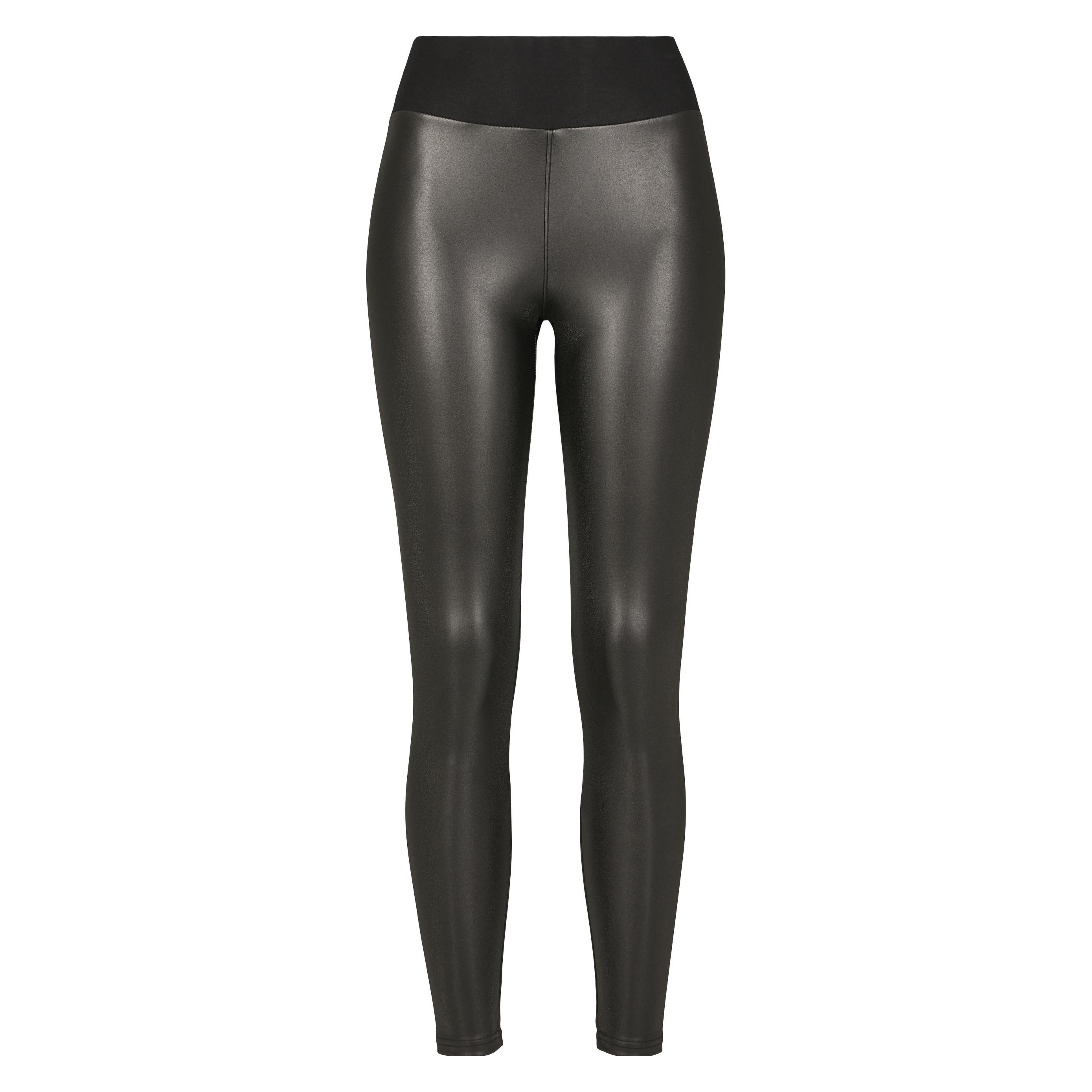 Urban Classics, Damen, Tights, Ladies Synthetic Leather High Waist Leggings (L), Schwarz