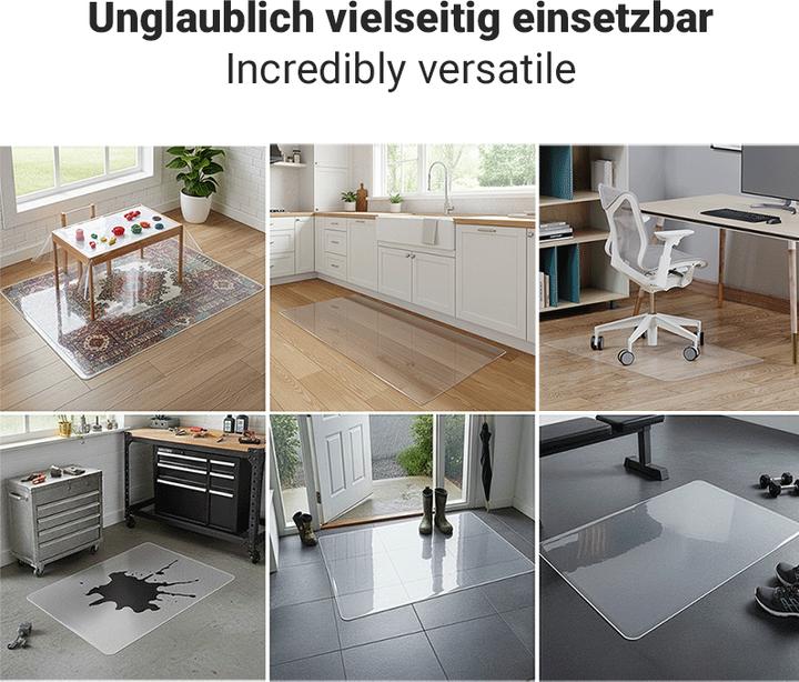 Produktbild LogiLink Bodenschutzmatte, 117x200x0,2 cm, wasserresistent, glänzende Oberfläche, transparent (200 x 117 cm)