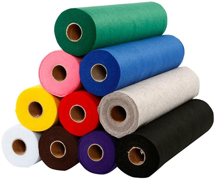 Creativ Company Bastelfilz 180-200 g, mehrfarbig, 10 Rollen, Detailfarbe
