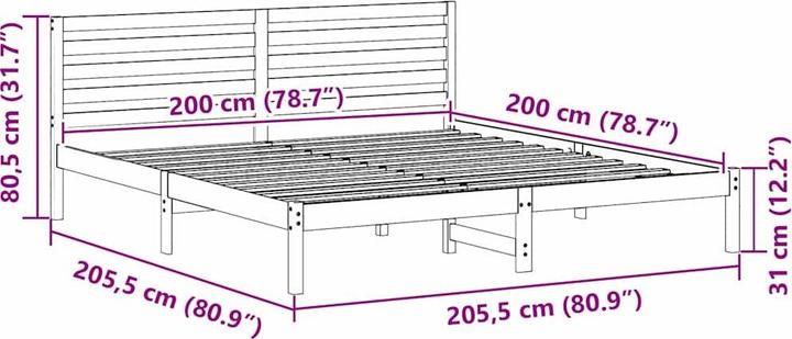 Produktbild vidaXL Plattformbettgestell (200 x 200 cm)