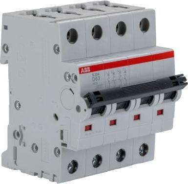 Actual product image ABB S200 MCB 63A 4 Pole Type D 6kA