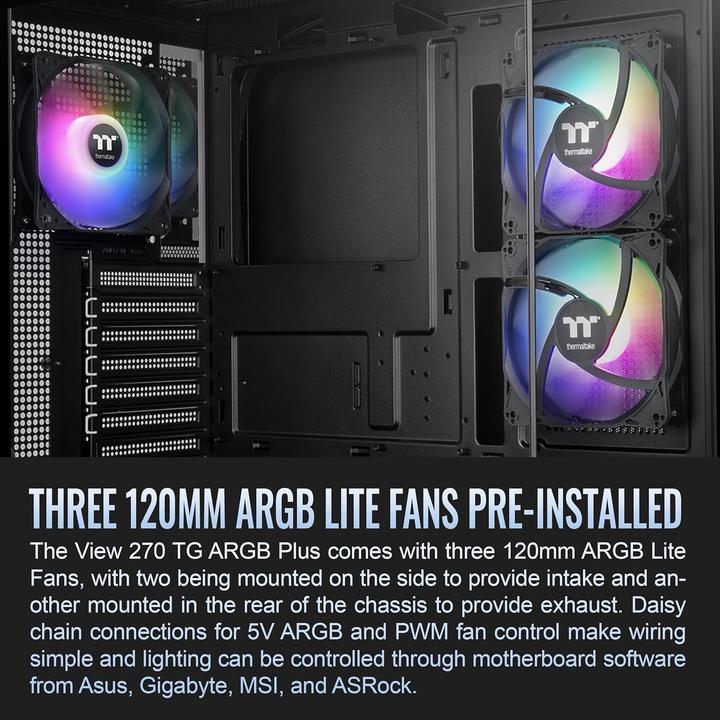 Immagine prodotto Thermaltake View 270 Plus TG ARGB (ATX, E-ATX, mATX, Mini-ITX)
