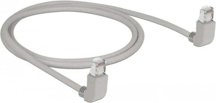 Actual product image Delock Patch cable RJ-45 (M) angled upwards to RJ-45 (M) angled upwards (S/FTP, CAT6a, 1 m)