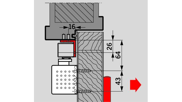 Produktbild Dormakaba Sturzfutterwinkel zu G-EMF (Zimmertür, Eingangstür, Holztür, Balkontür, Indoor)