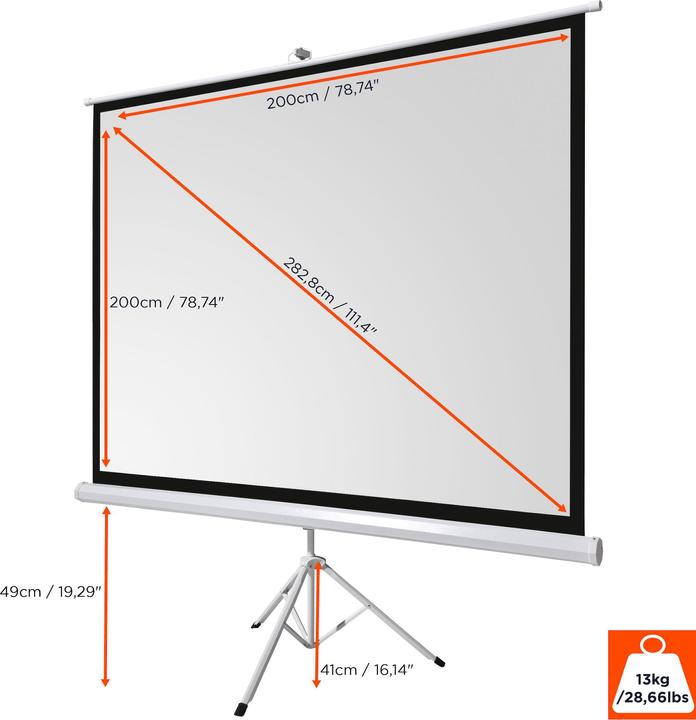 Actual product image Celexon Basic mobile projector stand screen can be assembled/disassembled in just a few minutes - ideal for (200", 1:1)