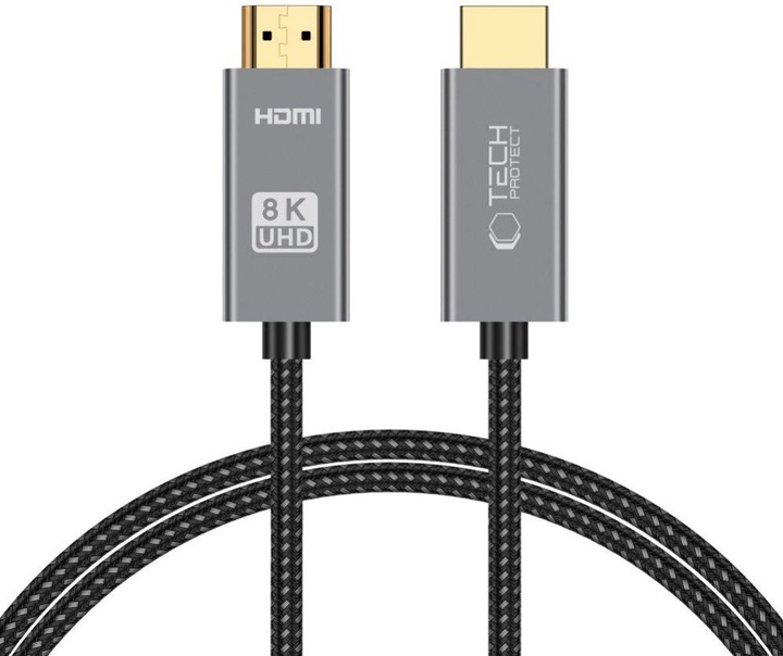 Produktbild Tech-Protect UltraBoost HDMI 2.1 / HDMI 2.1 4K 120Hz / 8K 60HZ Cable 1m - Black (1 m, HDMI)