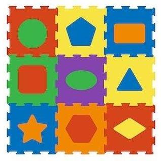 Smily Mehrfarbig Spielteppich + Spielmatte, Mata Piankowa Kształty (32.50 X 32 Cm)