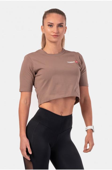 Immagine prodotto Nebbia Crop Top minimalista con logo 600 marrone (S)