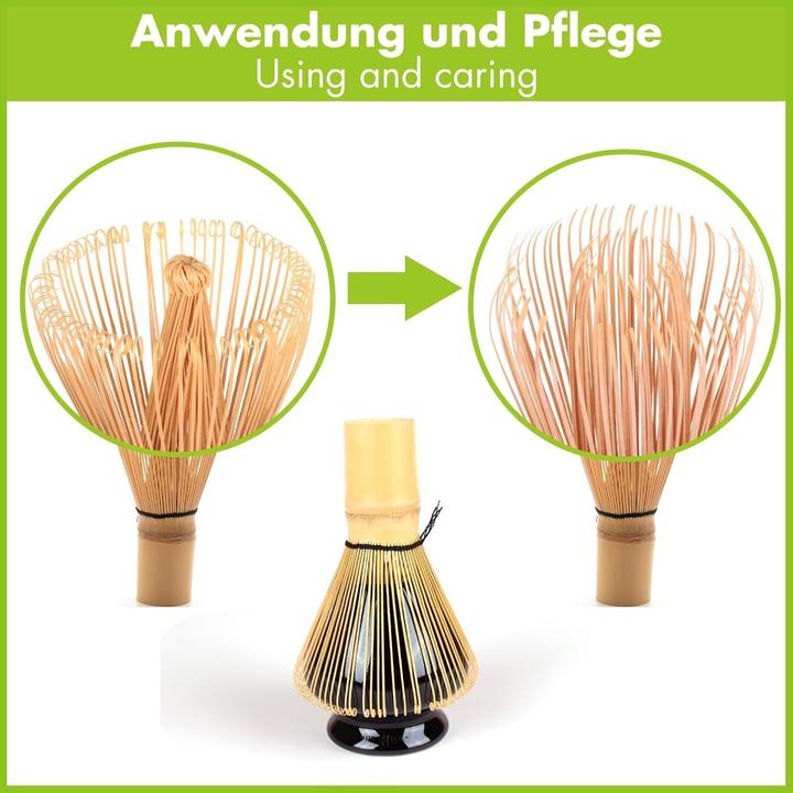 Immagine prodotto Calimatcha Set per il tè verde Matcha in bambù con scopa Matcha