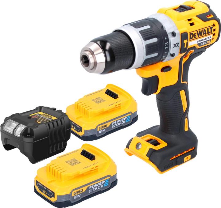 Produktbild DeWalt DCD 796 E2 Akku Schlagbohrschrauber 18 V 70 Nm Brushless + 2x Powerstack Akku 1,7 Ah + (Akkubetrieb)