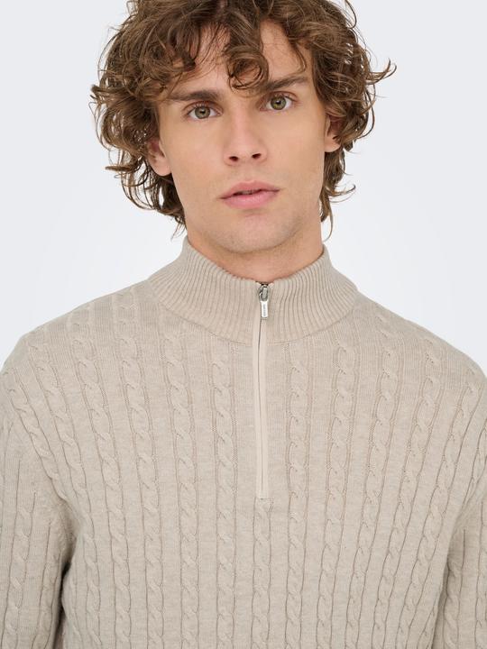 Produktbild Only & Sons Onsloui Reg 12 Cabel Half Zip Knit Noos (L)