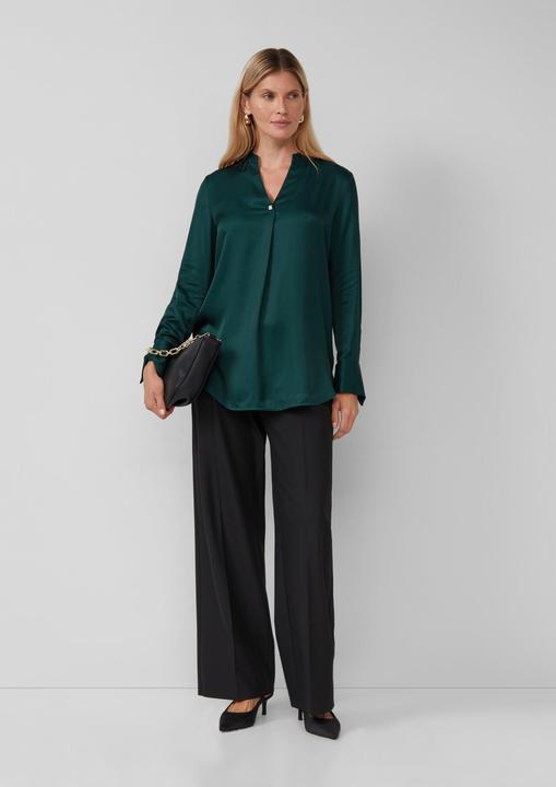 Immagine prodotto s.Oliver Bluse Elegante Satin-Bluse mit V-Ausschnitt und Stehkragen (36)
