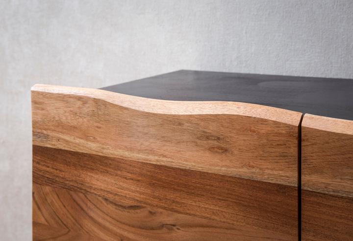 Actual product image FineBuy Sideboard Sideboard solid wood 180 cm chest of drawers Standing cabinet tree edge