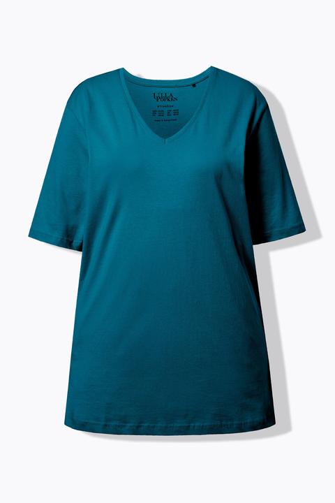 Actual product image Ulla Popken Basic V-Neck Relaxed Fit Short Sleeve Tee (60)