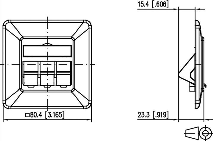 Produktbild Metz Connect 130B20D31002KE Keystone 3Port DE UP leer reinweiss Anschlussdose
