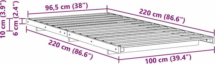 Produktbild vidaXL Bettgestell (100 x 220 cm)