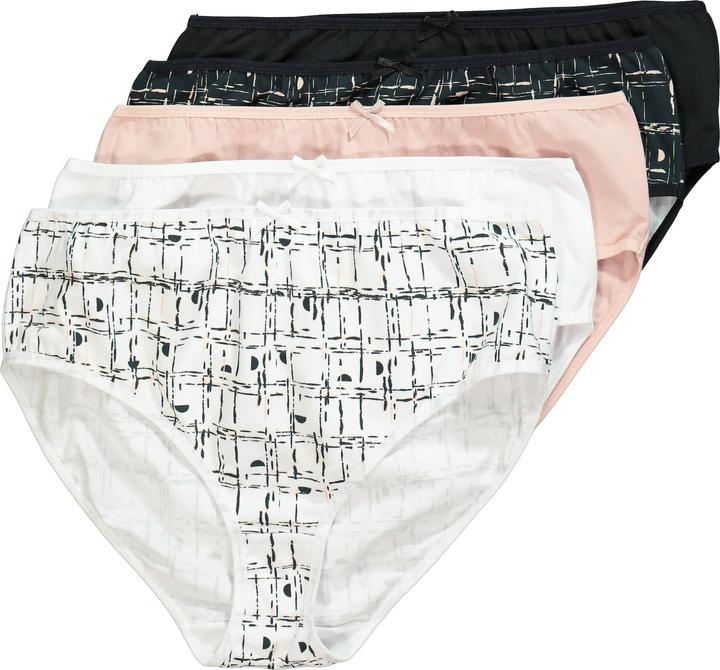 Immagine prodotto Ulla Popken Slip midi con stampa grafica/tinta unita in confezione da cinque (62)