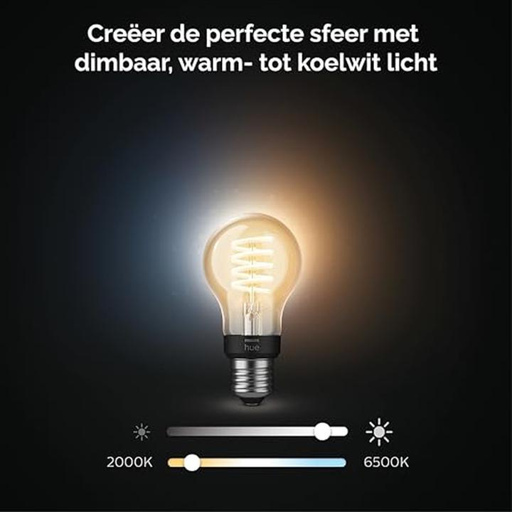 Produktbild Philips Hue E27 - Filament Lampe (E27, 7 W, 550 lm, 3 x, G)