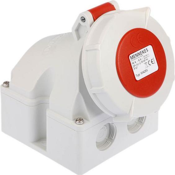 Mennekes 16A5P 6H400V wall mount receptacle IP67