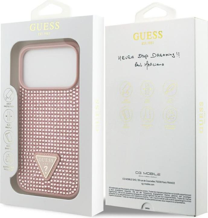 Produktbild Guess - Rhinestone Triangle Logo (GUHCP17LHDGTPP) - iPhone 17 Pro - Pink (Apple iPhone 17 Pro)