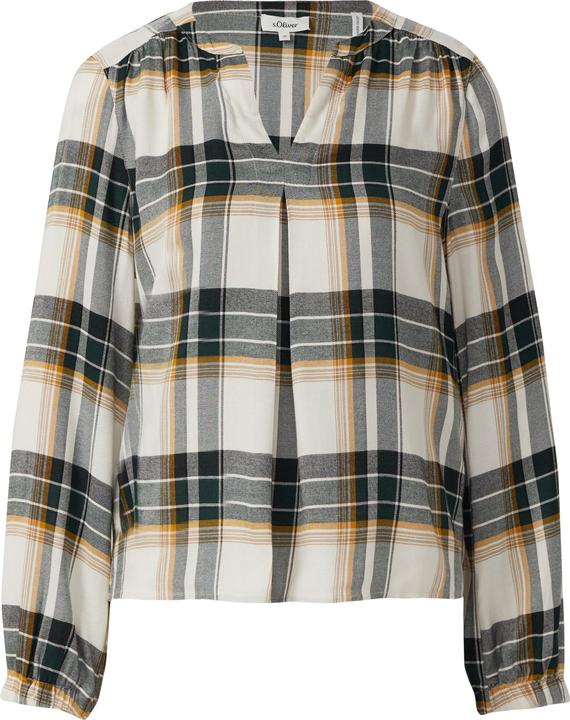 Immagine prodotto s.Oliver Bluse Karo-Bluse mit Faltendetail und elastischen Ärmelbündchen (32)