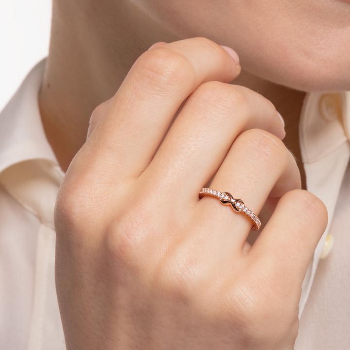 Produktbild Thomas Sabo Ring Infinity Mit Weissen Steinen Roségold (58, 925 Silber)