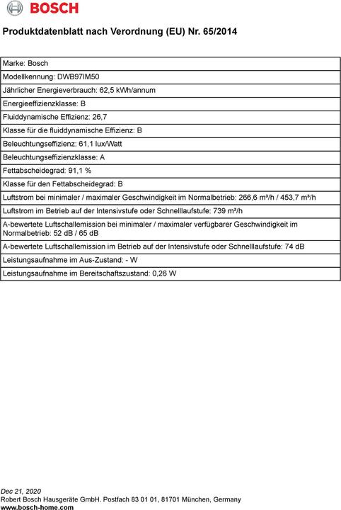 Produktbild Bosch Hausgeräte DWB97IM50 (Wandhaube)
