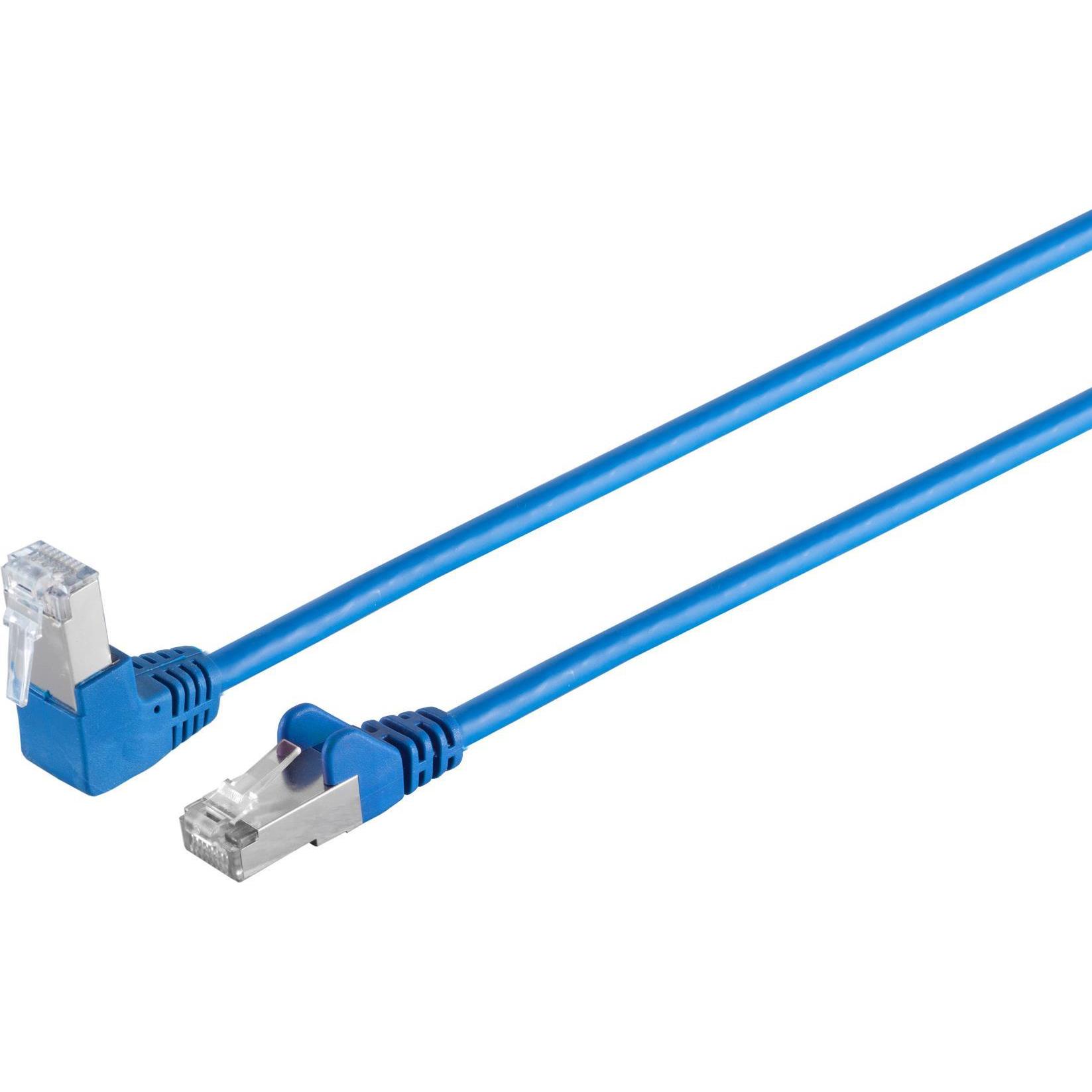 Thumbnail - Shiverpeaks S/CONN maximum connectivity Netzwerkkabel-Patchkabel, cat 6, S/FTP, PIMF, Winkel-gerade, blau, 3,0m (S/FTP, ...