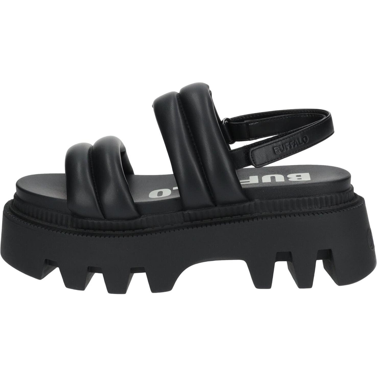 Buffalo, Damen, Sandalen, sandalen für en flora ts quilt - vegan nappa, Schwarz, (39)