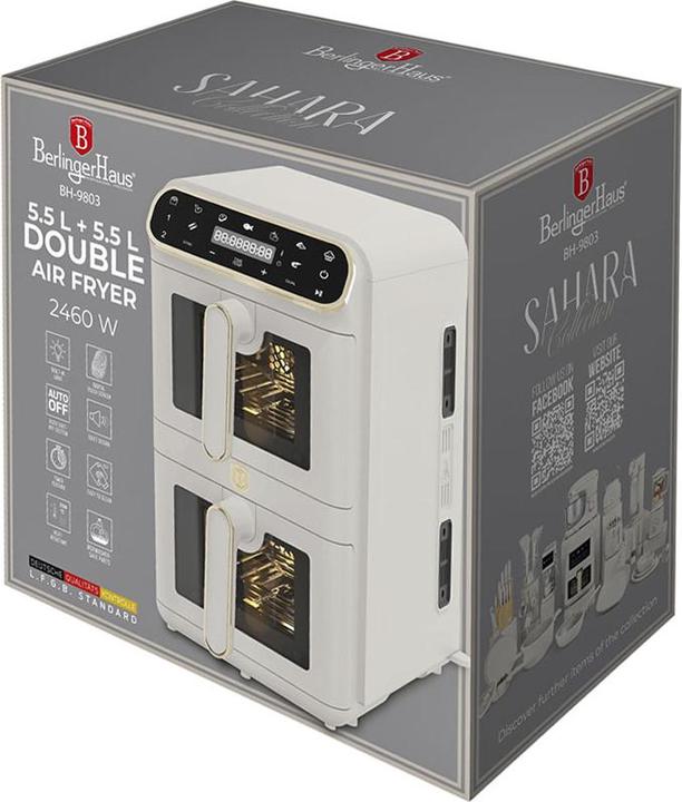 Produktbild BerlingerHaus Doppel-Heissluftfritteuse 5.5L + 5.5L Sahara Collection