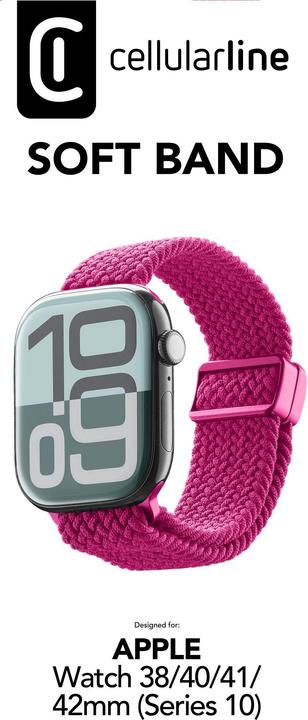Immagine prodotto Cellularline Soft Band für Apple Watch 38/ 40/ 41/ 42mm (Serie 10) (Nylon, Sintetico)