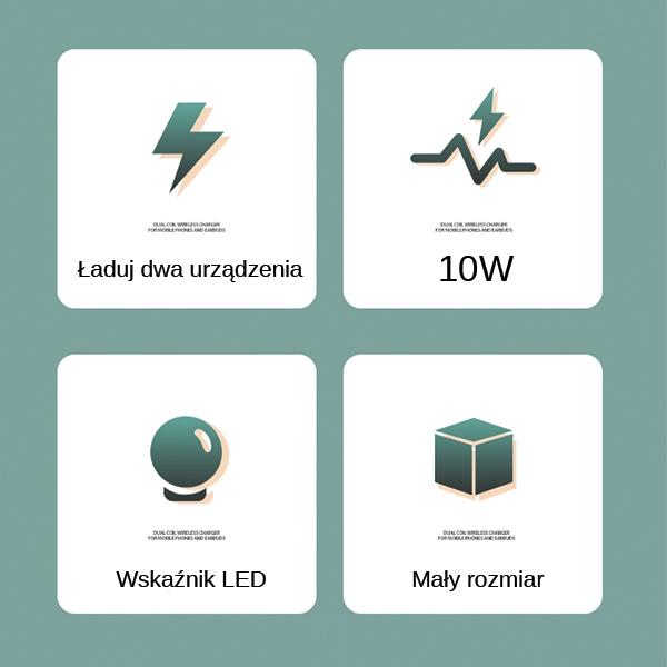 Actual product image Usams Ład. indukcyjna US-CD120 10W Dual biały/white CD120JN01 (10 W)
