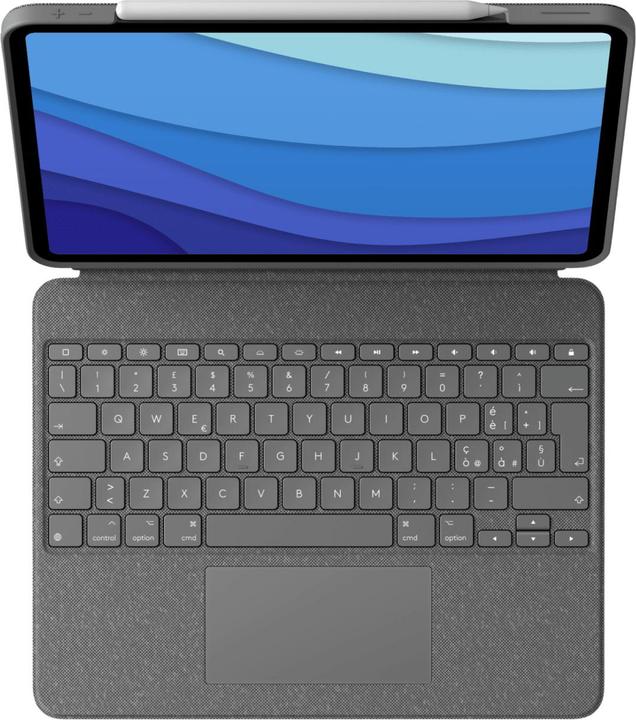 Logitech Combo Touch - Grey - Ita - Mediteranée (IT, iPad Pro 12.9 2021 (5ème génération))