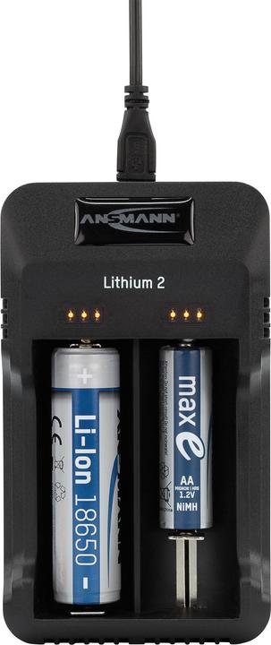 Produktbild Ansmann Lithium 2 (2 Stk., 10350, 10440, 13500, 14350, 18350, 21700, 22500, 26500, R14, Ladegerät ohne Akku)
