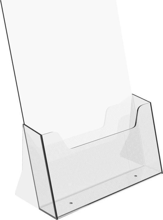 Europel Tisch-Prospekthalter, A4 hoch, 1 Fach, glasklar für Format DIN A4, aus Polystyrol, Fachtiefe: 35 mm (A4)