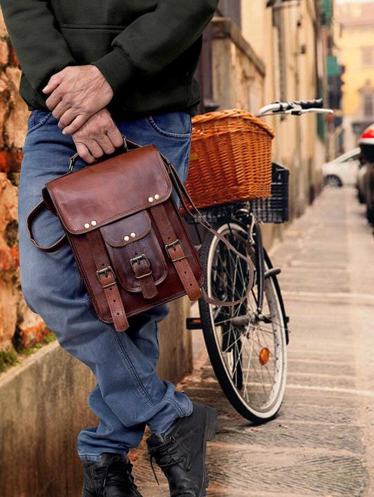 Immagine prodotto Only-Bags.Store Borsa a tracolla satchel in pelle, messaggero in vera pelle per uomini e donne, borsa a tracolla