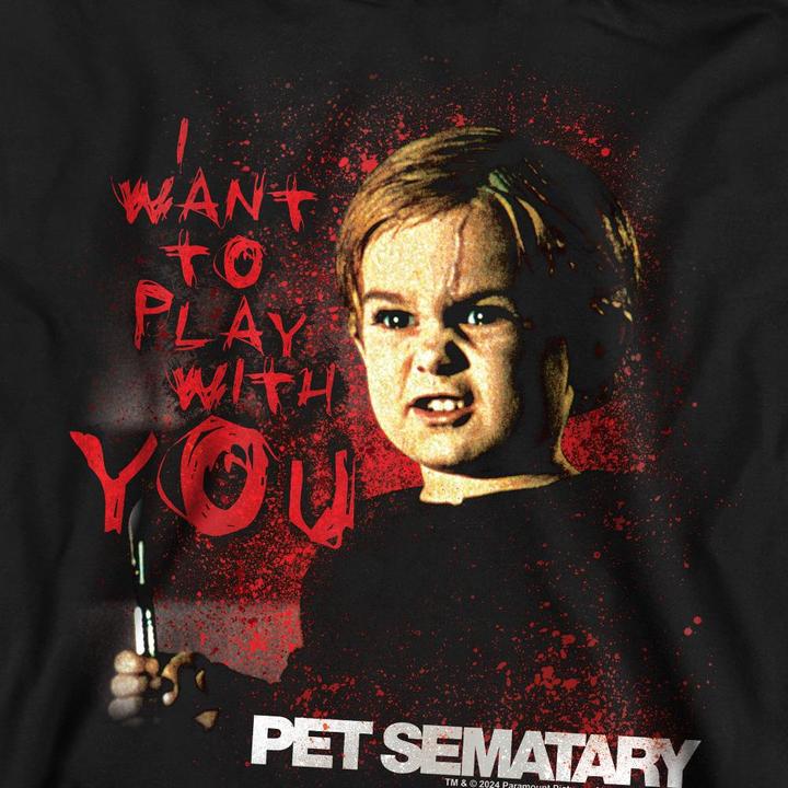 Actual product image Pet Sematary Unisex Adult I Want To Play Sweatshirt (S)