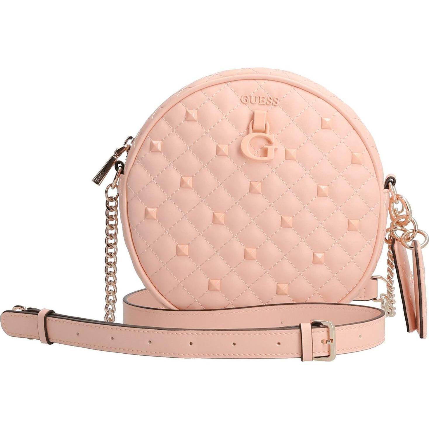 Guess, Donne, Borsetta, Rue Rose, Textile Bag, Circle, Peach, HWQP84, For Women, Rosa