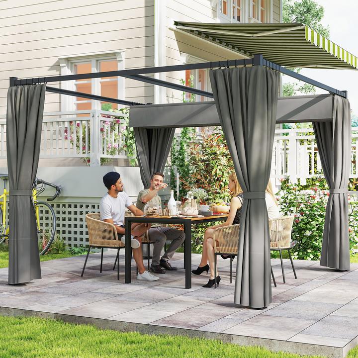 Immagine prodotto Outsunny Pergola Metall, Polyester Hellgrau (300 cm, 300 cm)