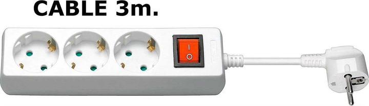 Produktbild MicroConnect 3-way Schuko Socket 3M White (3x, CEE 7/3, 3 m)